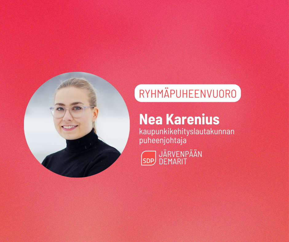 Nea Kareniuksen ryhmäpuheenvuoro kaupunginvaltuuston kokouksessa 10.2.2025: OP-korttelin asemakaavan muutos