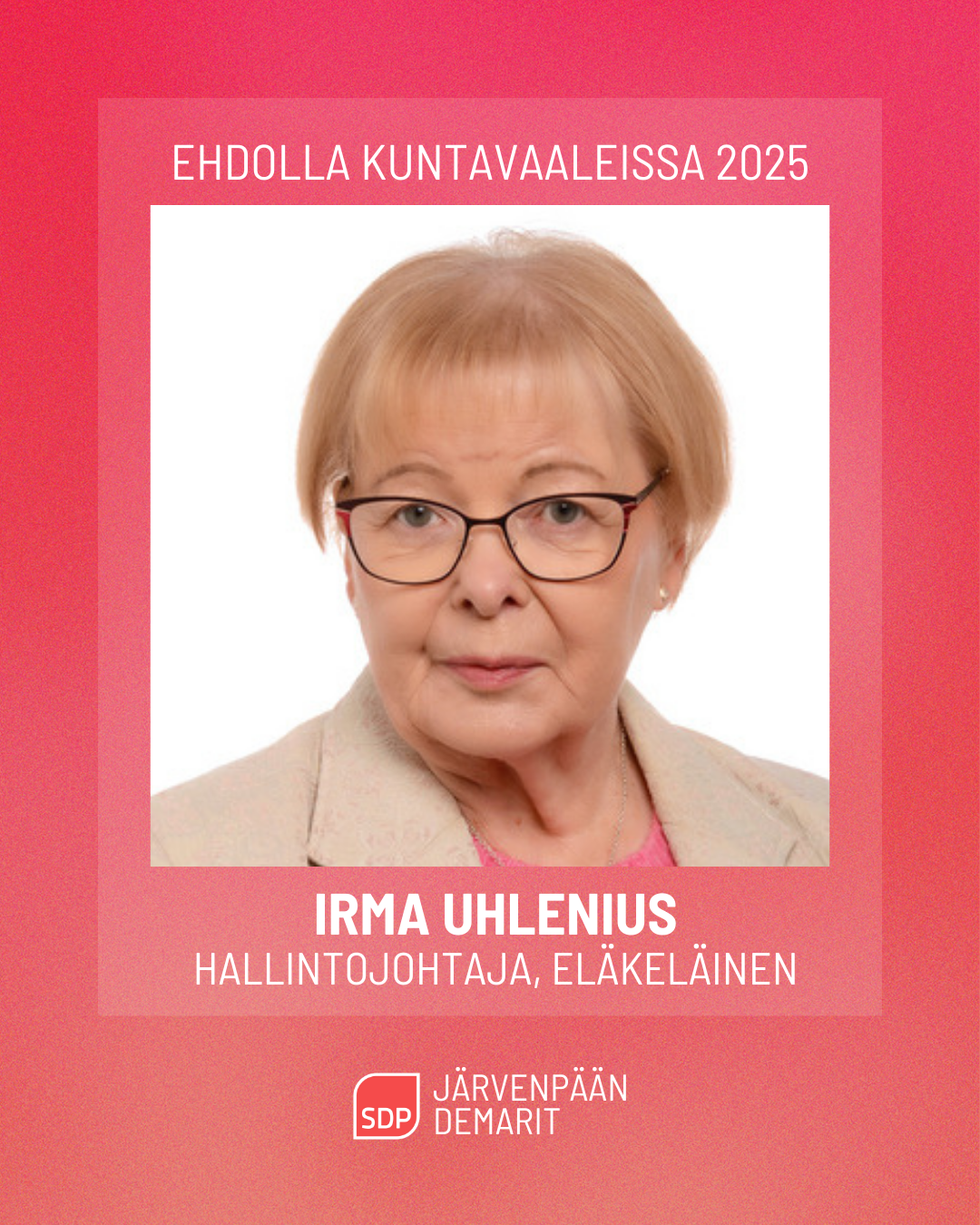 Ehdokasesittely: Irma Uhlenius